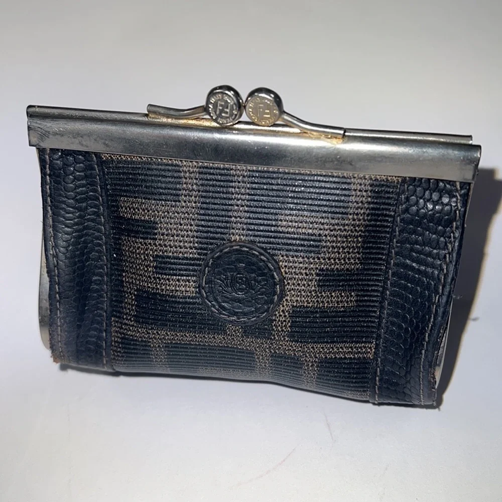 Fendi for Neiman Marcus Vintage Kisslock Wallet Change Purse
